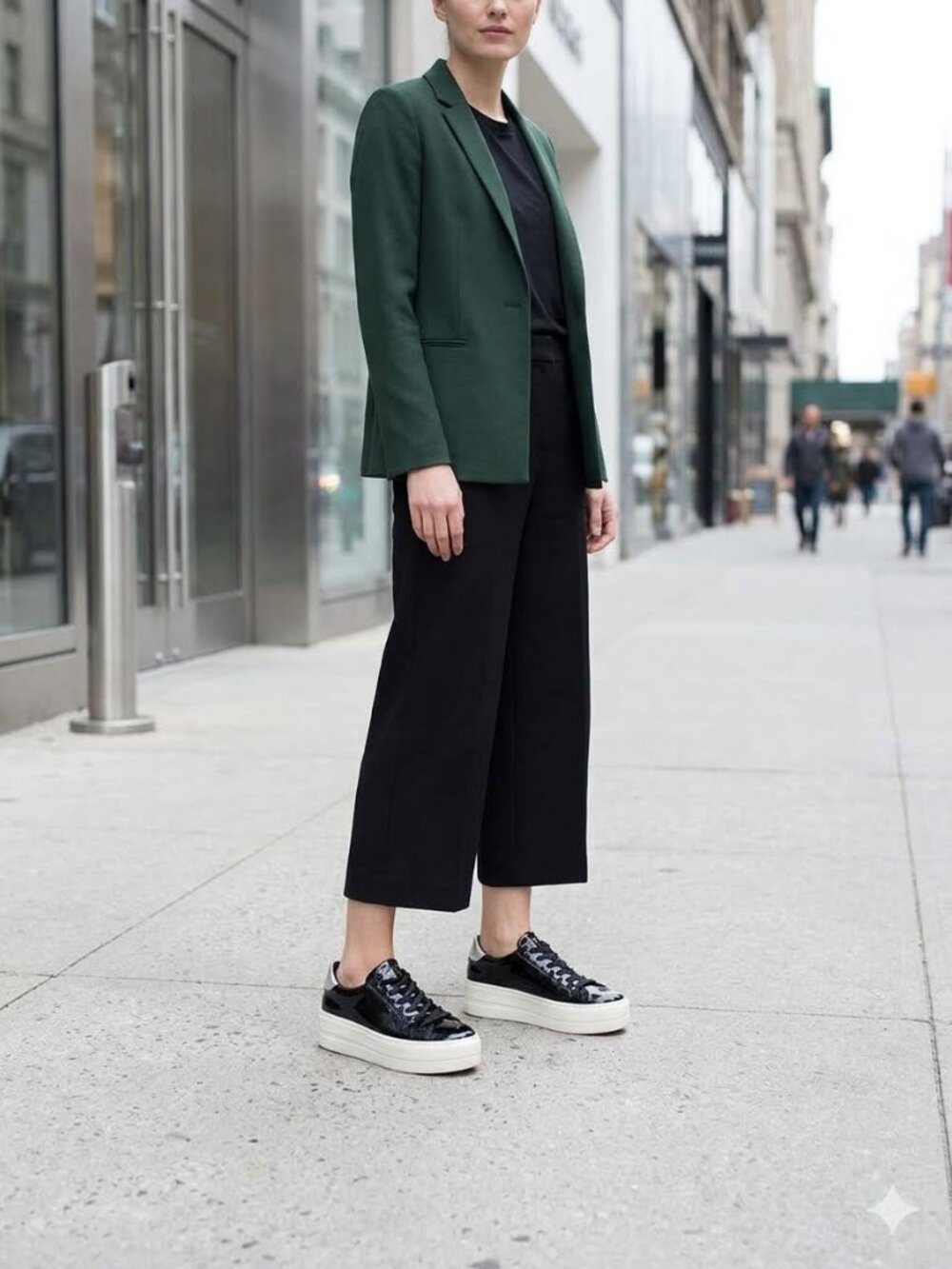 Black Patent Platform Sneakers with White Sole by Bos & Co